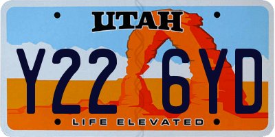 UT license plate Y226YD