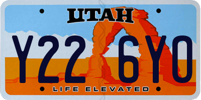 UT license plate Y226YO