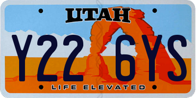UT license plate Y226YS