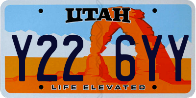 UT license plate Y226YY