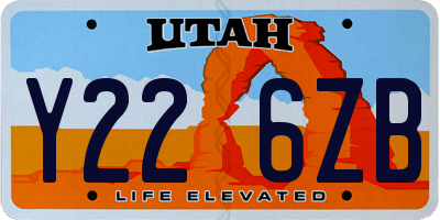 UT license plate Y226ZB