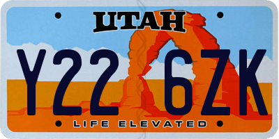 UT license plate Y226ZK