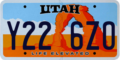 UT license plate Y226ZO