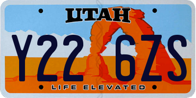 UT license plate Y226ZS