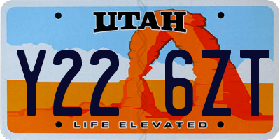 UT license plate Y226ZT