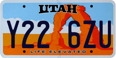 UT license plate Y226ZU