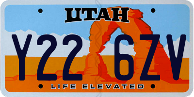UT license plate Y226ZV