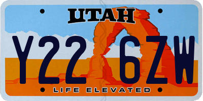 UT license plate Y226ZW