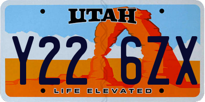 UT license plate Y226ZX