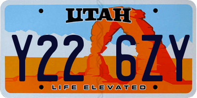 UT license plate Y226ZY