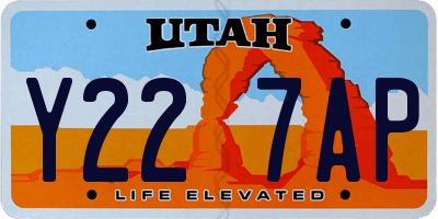 UT license plate Y227AP