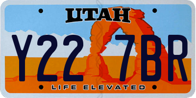 UT license plate Y227BR