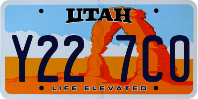 UT license plate Y227CO