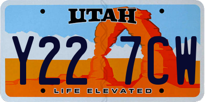 UT license plate Y227CW