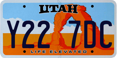 UT license plate Y227DC
