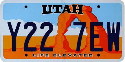UT license plate Y227EW