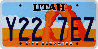 UT license plate Y227EZ