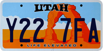 UT license plate Y227FA