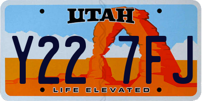 UT license plate Y227FJ