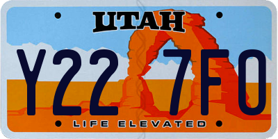 UT license plate Y227FO