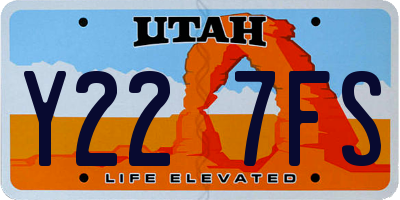 UT license plate Y227FS