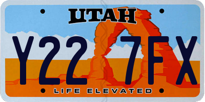UT license plate Y227FX