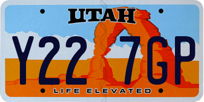 UT license plate Y227GP