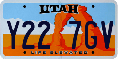 UT license plate Y227GV