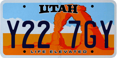 UT license plate Y227GY