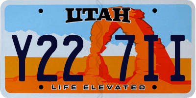 UT license plate Y227II