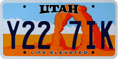 UT license plate Y227IK