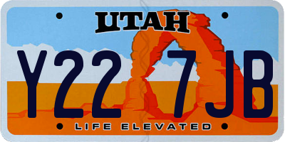 UT license plate Y227JB