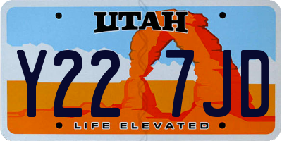 UT license plate Y227JD