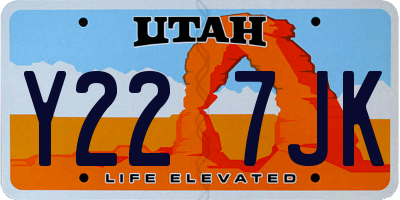 UT license plate Y227JK
