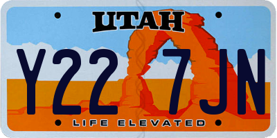 UT license plate Y227JN