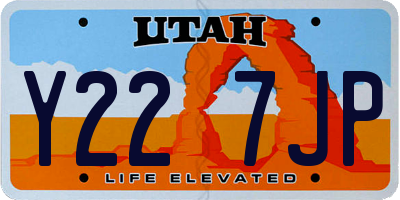 UT license plate Y227JP
