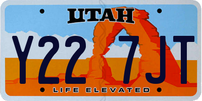 UT license plate Y227JT