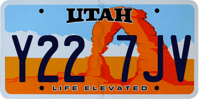 UT license plate Y227JV