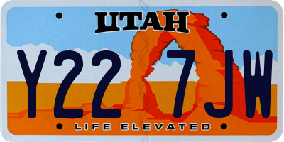 UT license plate Y227JW