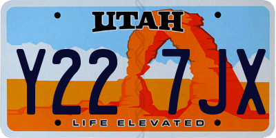 UT license plate Y227JX