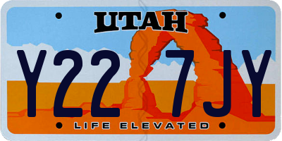 UT license plate Y227JY
