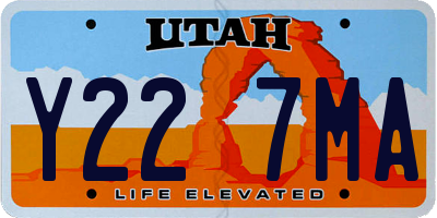 UT license plate Y227MA
