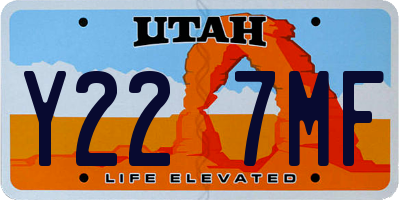UT license plate Y227MF