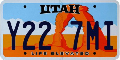UT license plate Y227MI