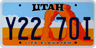 UT license plate Y227OI