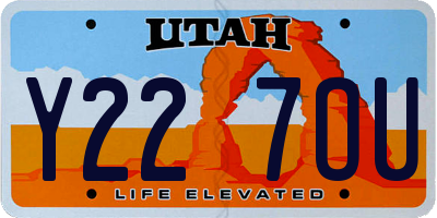 UT license plate Y227OU