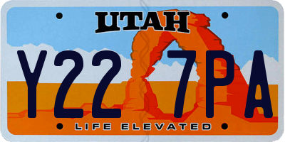 UT license plate Y227PA