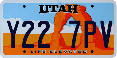 UT license plate Y227PV