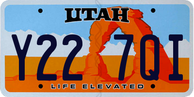 UT license plate Y227QI