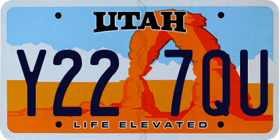 UT license plate Y227QU